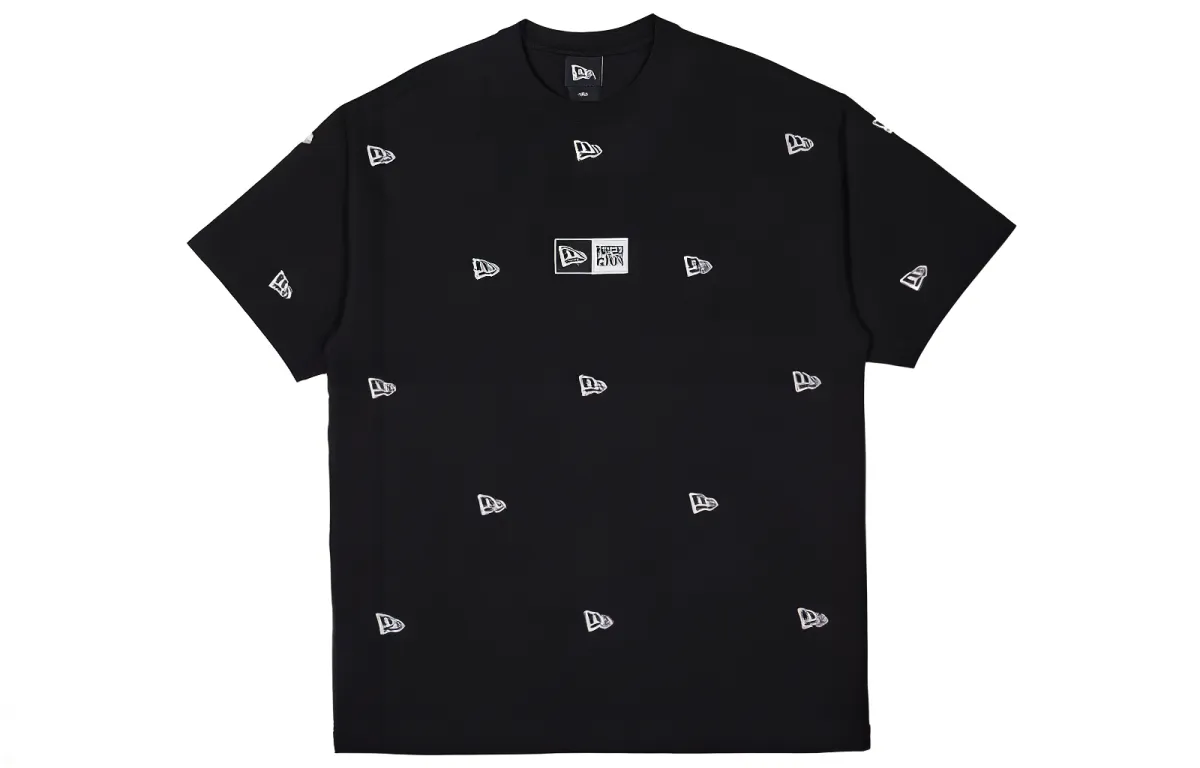 New Era T-Shirts Unisex Black Crew Neck Moderate Straight Fit
