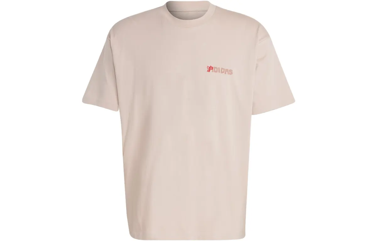 Adidas T-Shirts Unisex Wonder Taupe Crew Neck Moderate Straight Fit