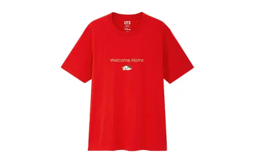 UNIQLO T Shirt Unisex Coral Red