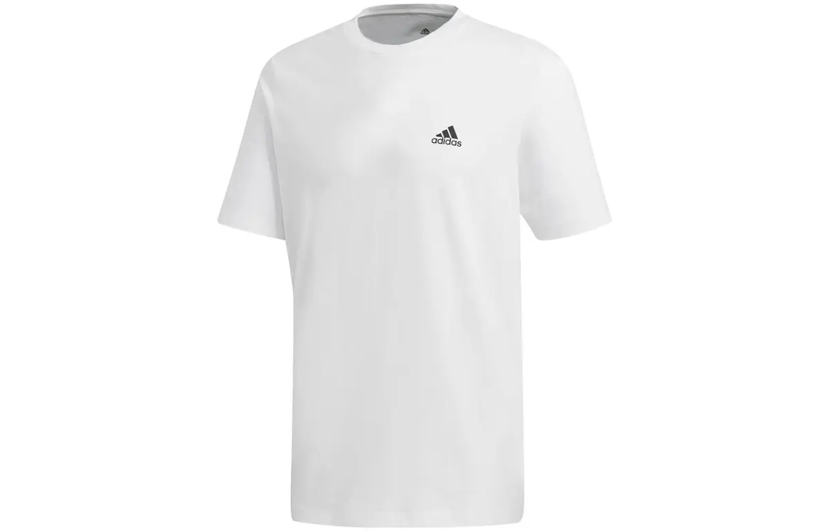 Adidas T-Shirts Men's White Crew Neck Moderate Straight Fit
