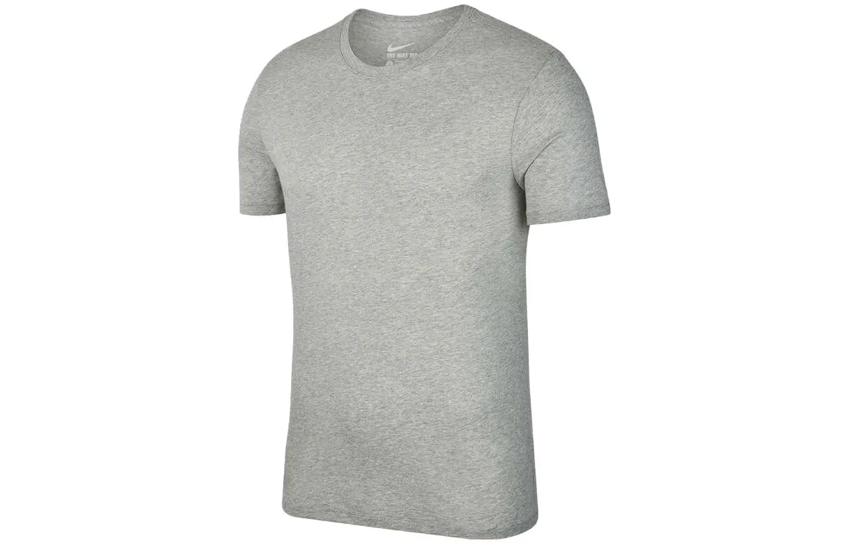 Nike T-Shirts Men's Gray Crew Neck Moderate Straight Fit