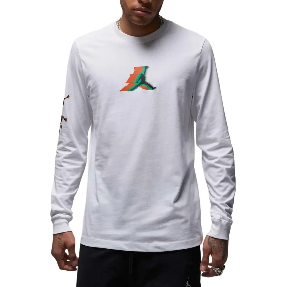 Jordan T-Shirts Men's White Crew Neck Moderate Straight Fit