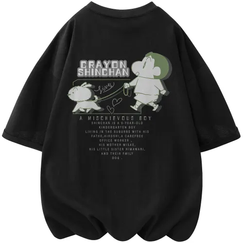 Crayon Shinchan Cartoon crayons, short sleeve T-shirt for leisure for men and women, oversize