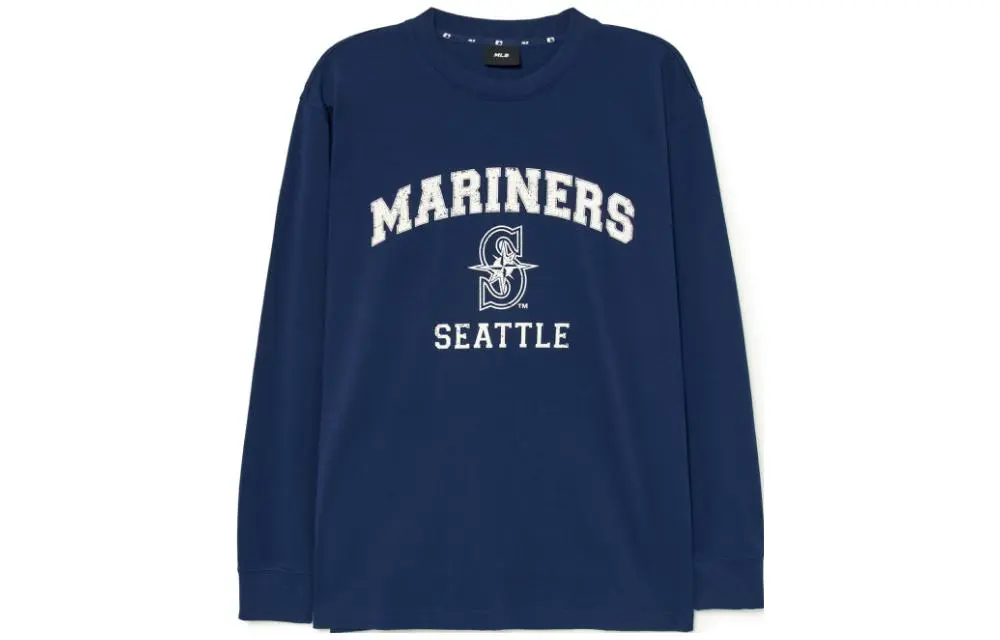 MLB T-Shirts Unisex Blue Crew Neck Moderate Straight Fit