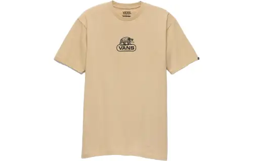 Vans T Shirts Unisex Taupe Crew Neck Moderate Straight Fit