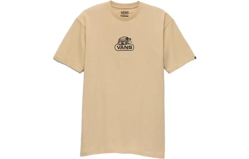 Vans T Shirts Unisex Taupe Crew Neck Moderate Straight Fit
