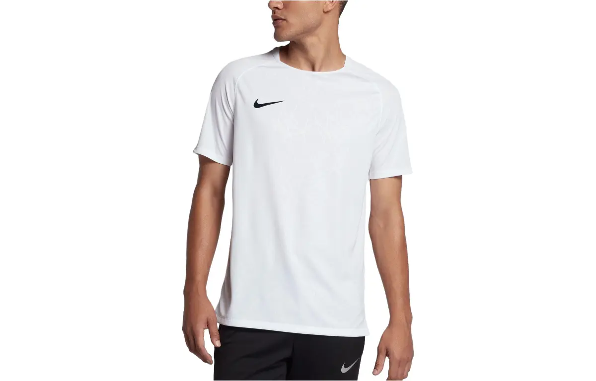 Nike T-Shirts Men's White Crew Neck Moderate Straight Fit