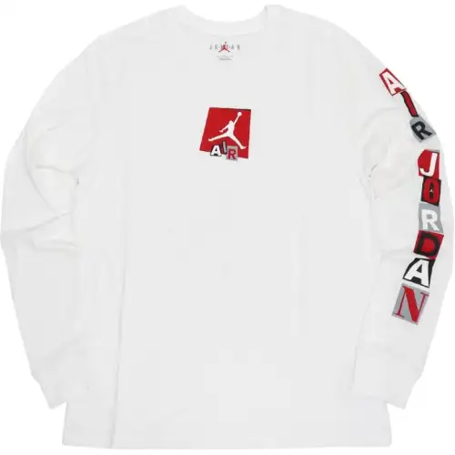 Jordan T Shirts Men's White Crew Neck Moderate Straight Fit