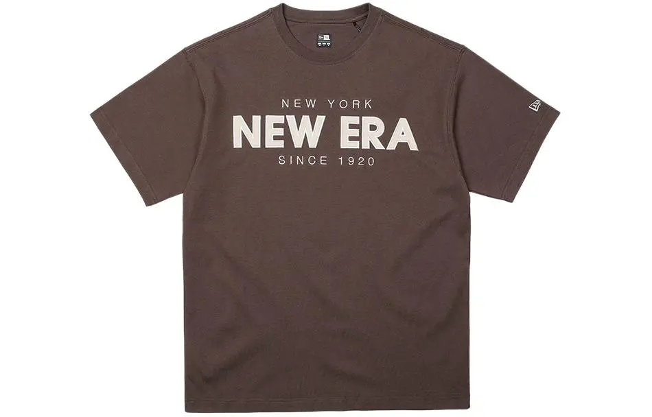 New Era T-Shirts Unisex Brown Crew Neck Moderate