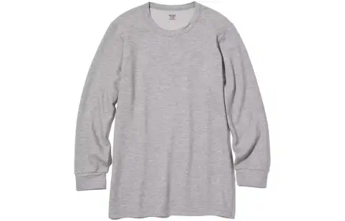 UNIQLO T Shirts Men's Pure Gray Crew Neck Moderate Straight Fit
