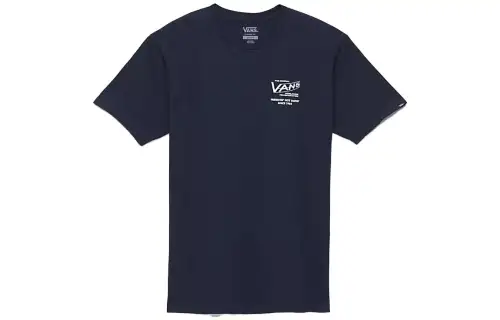 Vans T Shirts Unisex Blue Crew Neck Moderate Straight Fit