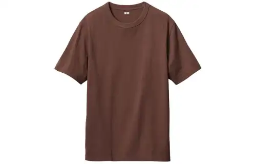 UNIQLO U Collection T Shirts Men's Umber Crew Neck Moderate Straight Fit