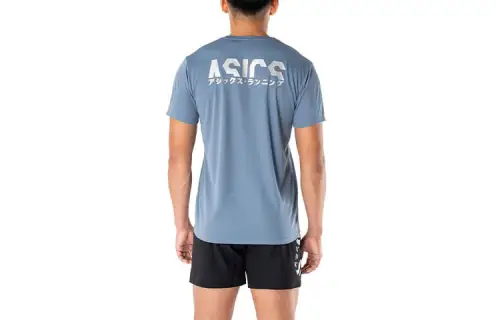 Asics KATAKANA SS TOP T Shirt Men's Steel Blue