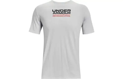 Under Armour T Shirts Men's Light Gray Crew Neck Moderate Straight Fit