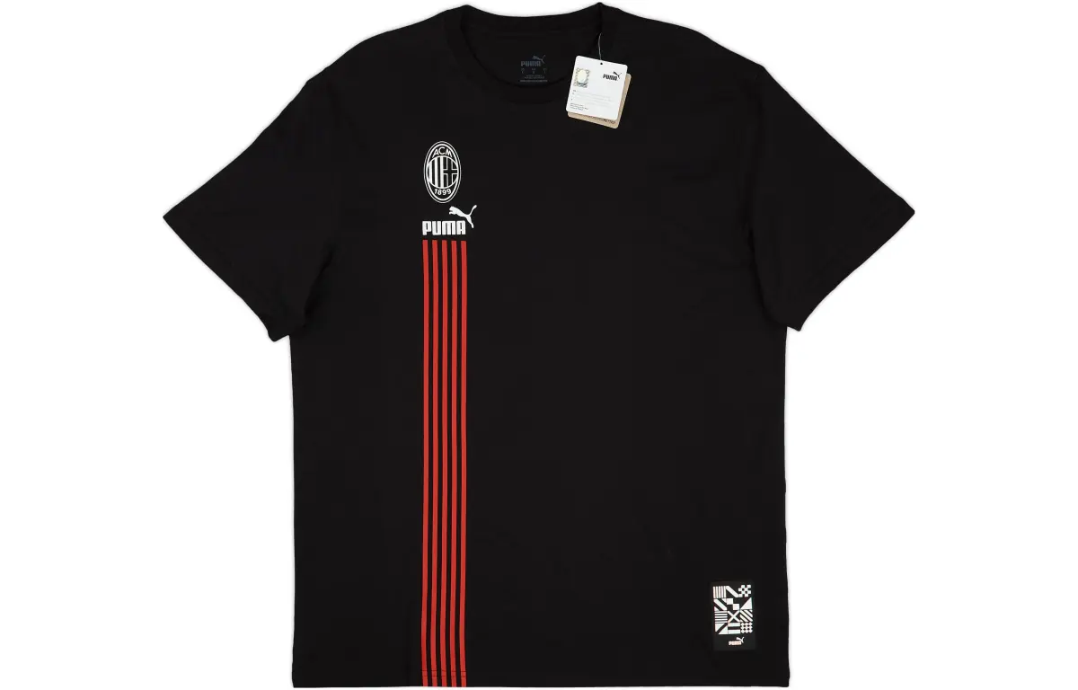 PUMA MMQ T-Shirts Men's Black Crew Neck Moderate Straight Fit