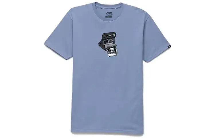 Vans T Shirts Men's Blue Crew Neck Moderate Straight Fit