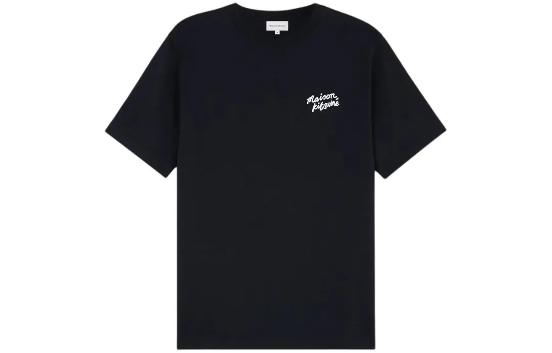Maison Kitsuné Logo Embroidered Crewneck T Shirt