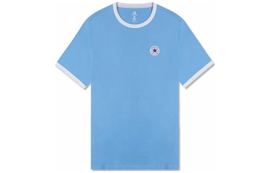 Converse T-Shirts Men's Blue Crew Neck Moderate Straight Fit
