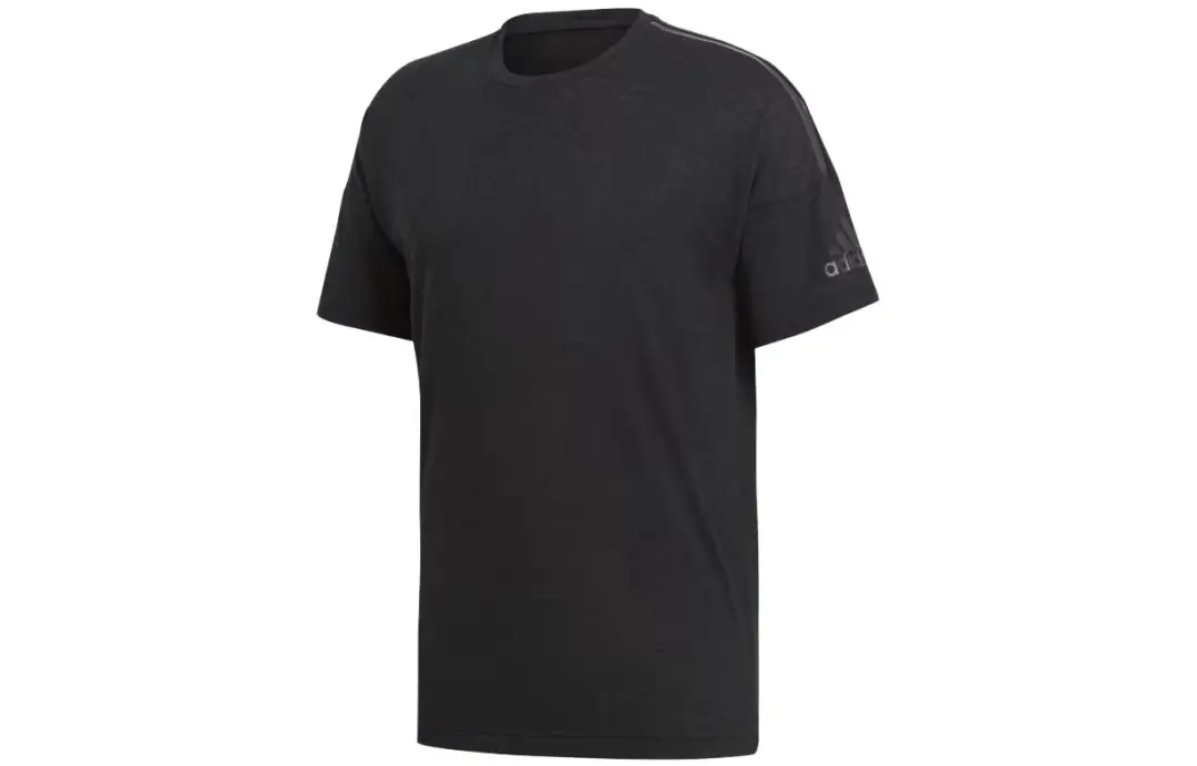 Adidas T Shirts Unisex Black Crew Neck Thin Straight Fit
