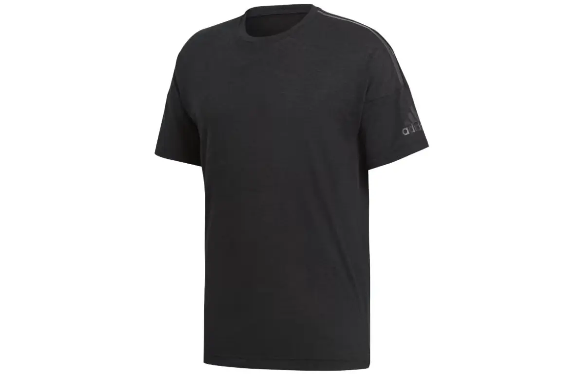 Adidas T-Shirts Unisex Black Crew Neck Thin Straight Fit