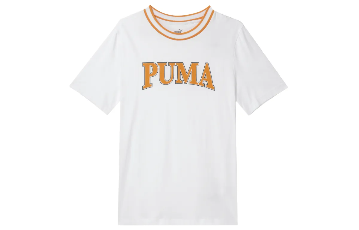 PUMA T-Shirts Men's White Crew Neck Moderate