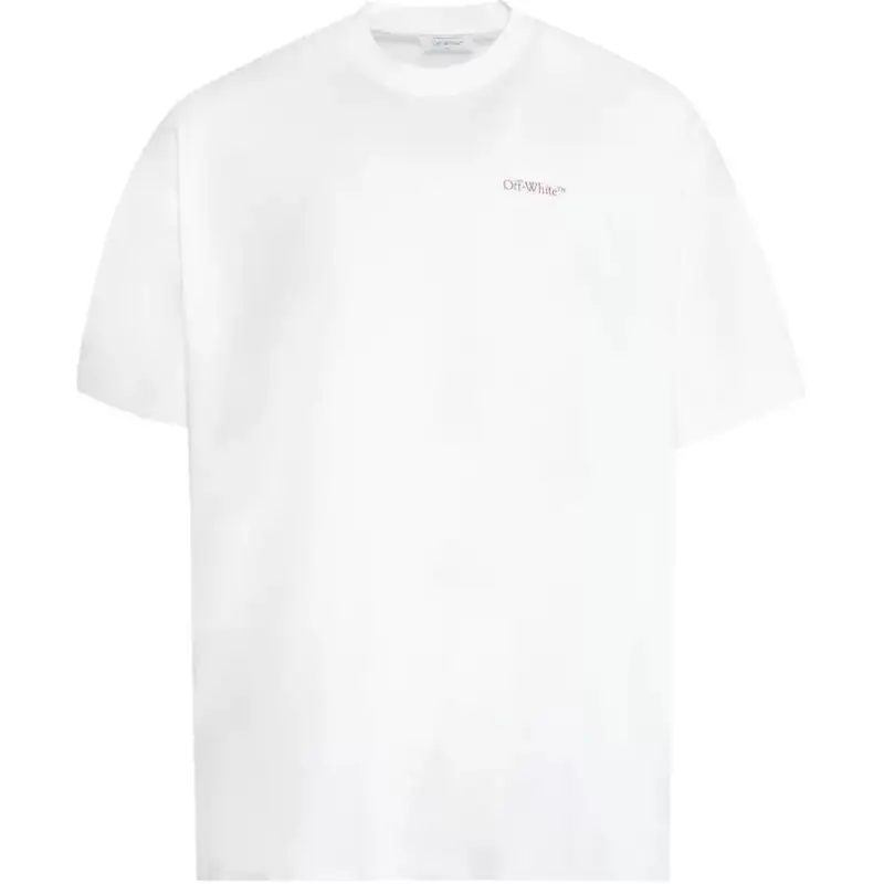 OFF WHITE T Shirts Men's White Crew Neck Moderate Straight Fit