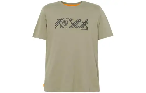 Timberland T Shirts Men's Green Crew Neck Moderate