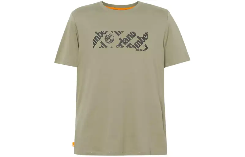 Timberland T Shirts Men's Green Crew Neck Moderate