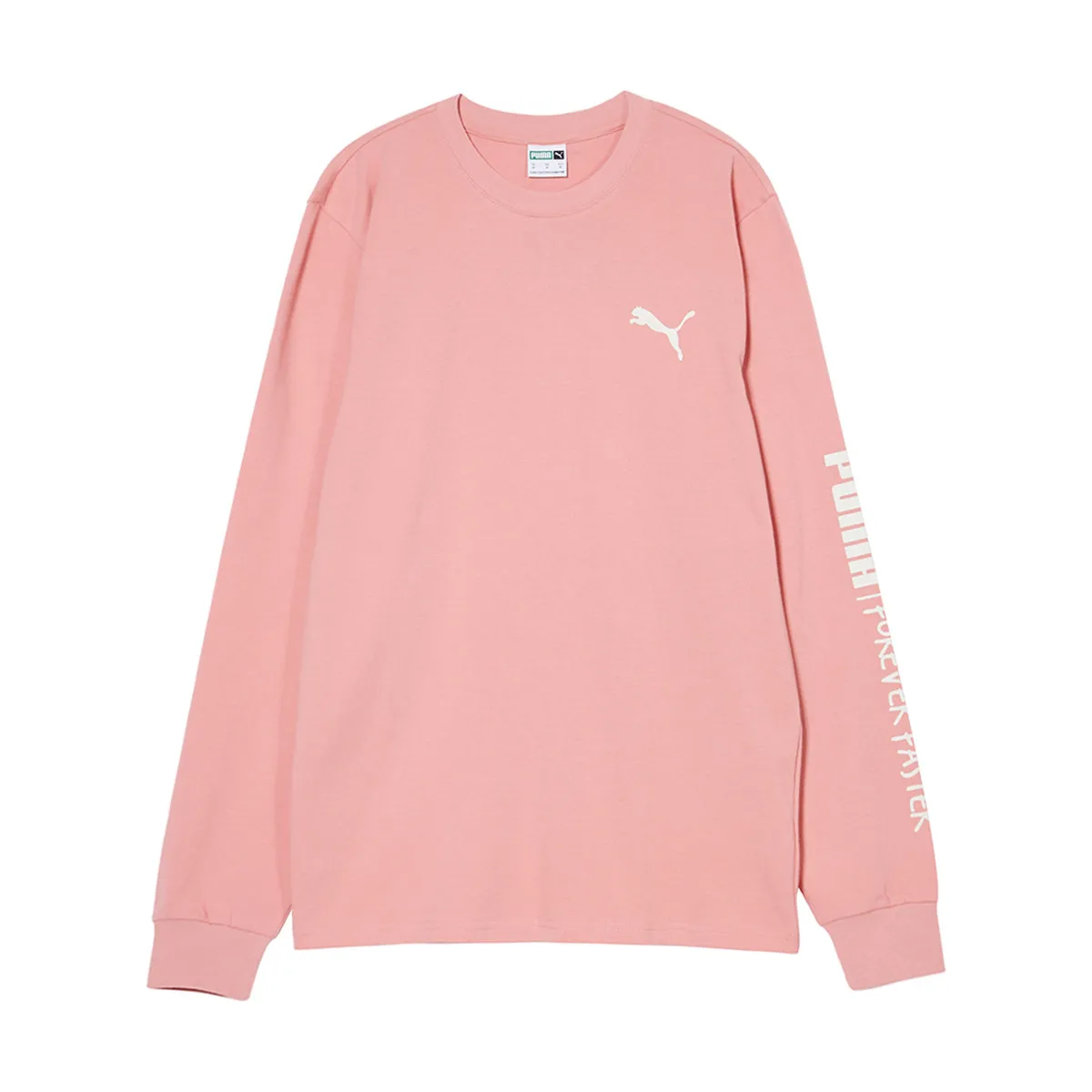 PUMA T-Shirts Unisex Pink Crew Neck Moderate Straight Fit