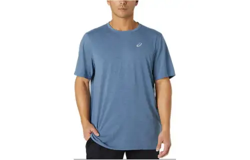 ASICS DORAI T Shirts Men's Blue Crew Neck Moderate Straight Fit