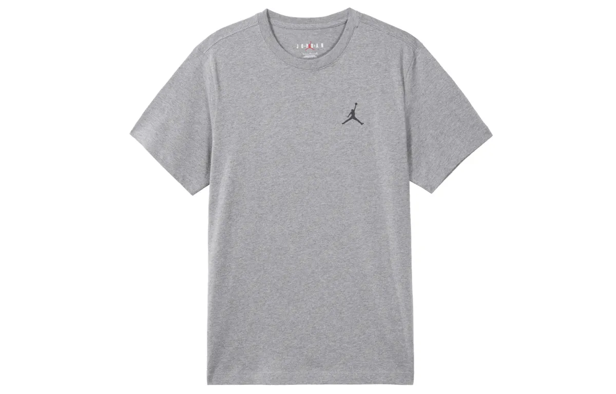Jordan Jumpman T-Shirts Men's Gray Crew Neck Moderate Straight Fit
