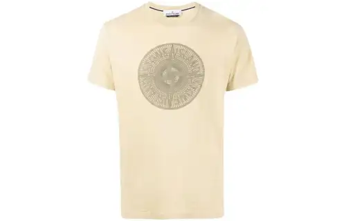 STONE ISLAND T Shirts Men's Beige Crew Neck Moderate Straight Fit