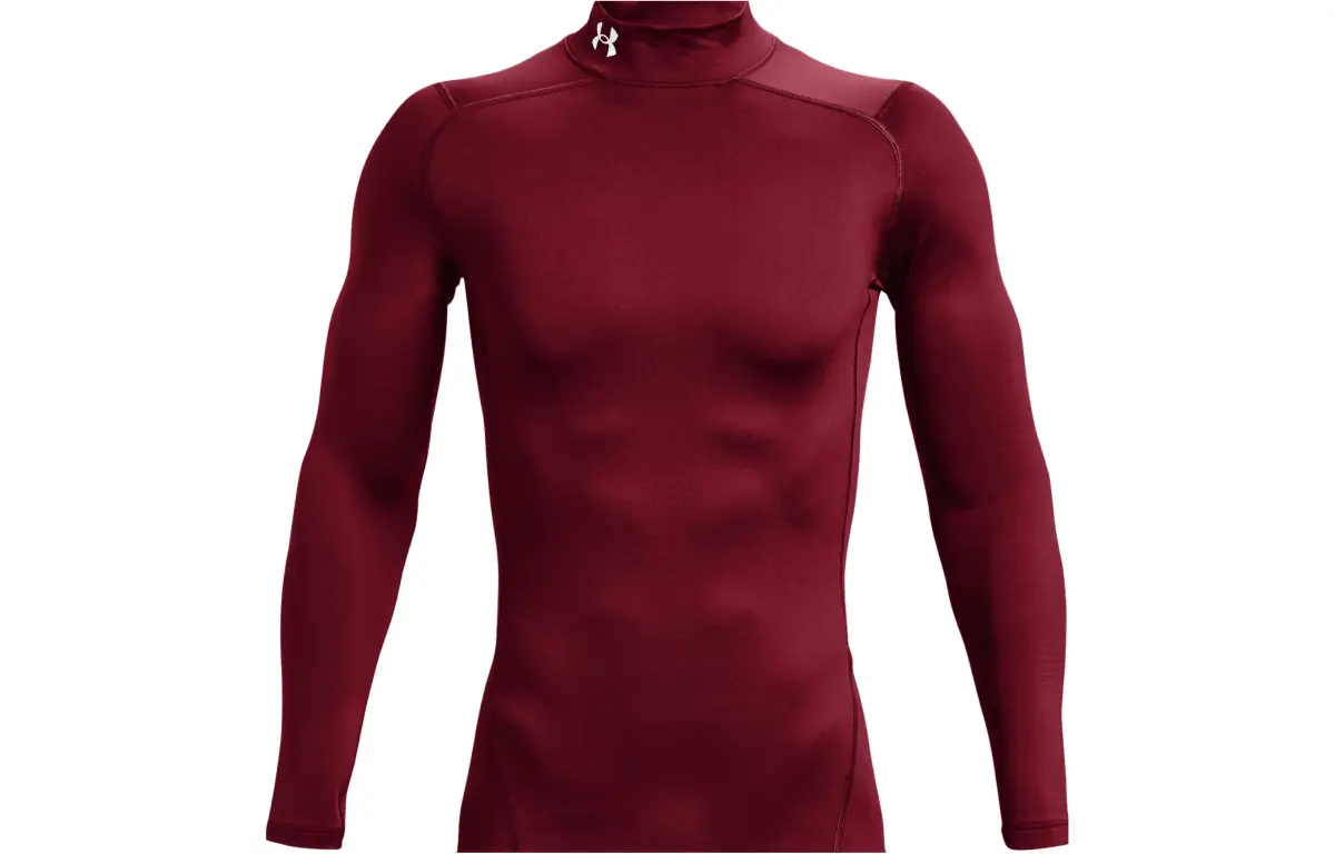 Under Armour ColdGear T-Shirts Men's Red Half-Turtleneck Moderate Straight Fit