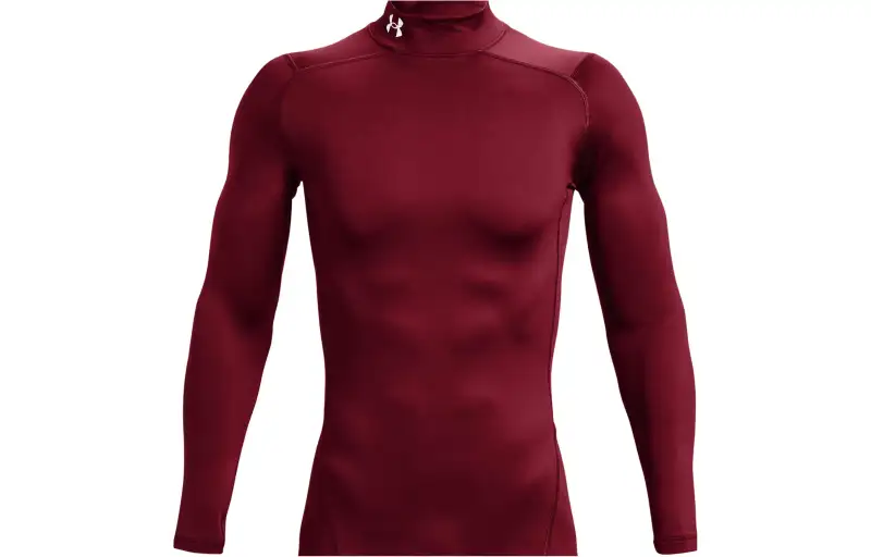 Under Armour ColdGear T Shirts Men's Red Half Turtleneck Moderate Straight Fit