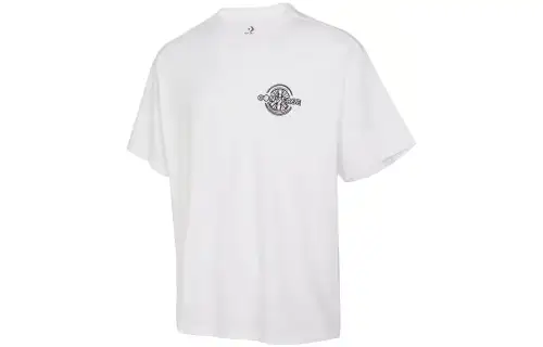 Converse T Shirts Men's White Crew Neck Moderate Straight Fit