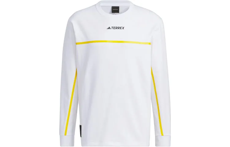 Adidas T-Shirts Men's White Crew Neck Moderate Straight Fit