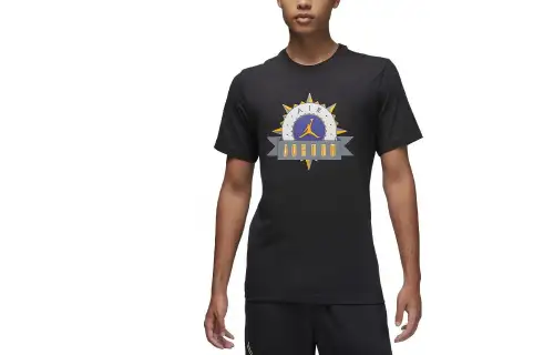 Jordan Flight MVP T Shirts Men's Black Crew Neck Moderate Straight Fit
