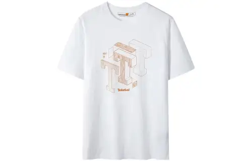 Timberland T Shirts Men's White Crew Neck Moderate Straight Fit