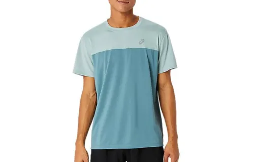 ASICS T Shirts Men's Sea Mist Crew Neck Moderate Other
