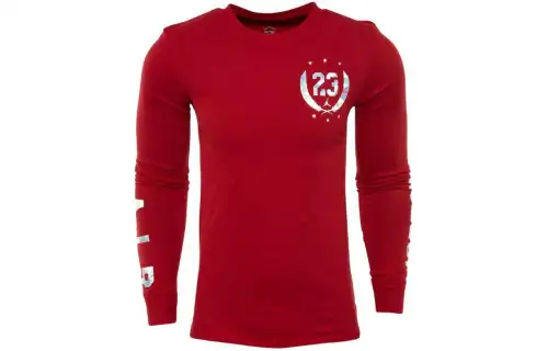 Jordan T Shirts Men's Red Crew Neck Moderate Straight Fit