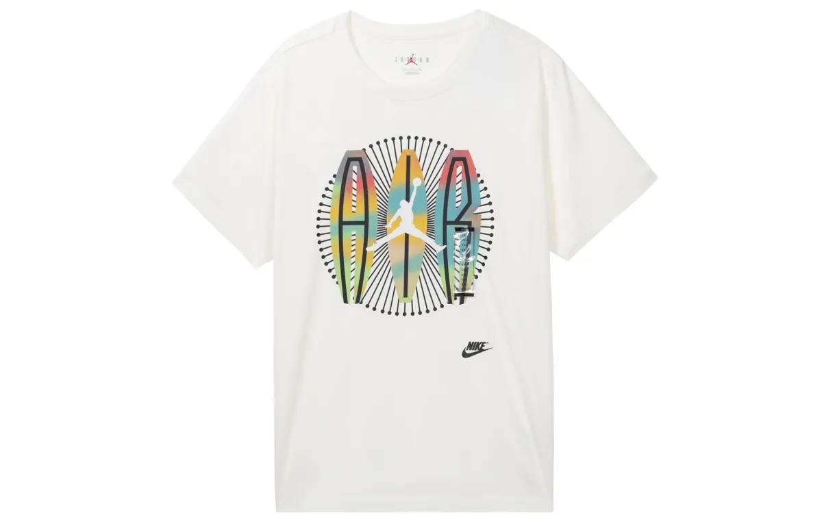 Jordan Flight MVP T-Shirts Men's Beige Crew Neck Moderate Straight Fit