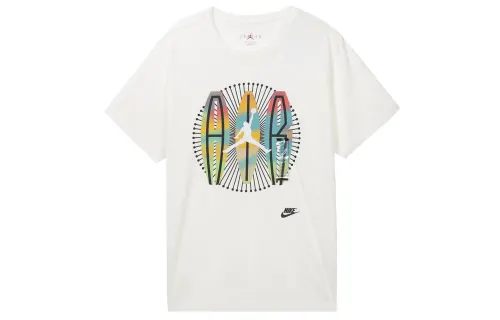 Jordan Flight MVP T Shirts Men's Beige Crew Neck Moderate Straight Fit