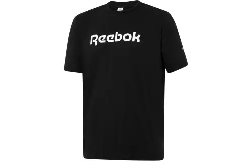 Reebok T Shirts Unisex Black Crew Neck Moderate Straight Fit
