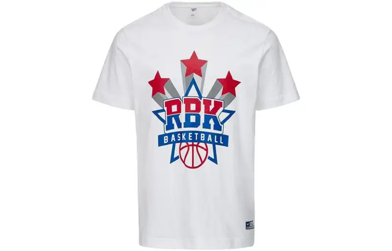 Reebok T Shirts Unisex White Crew Neck Moderate Straight Fit