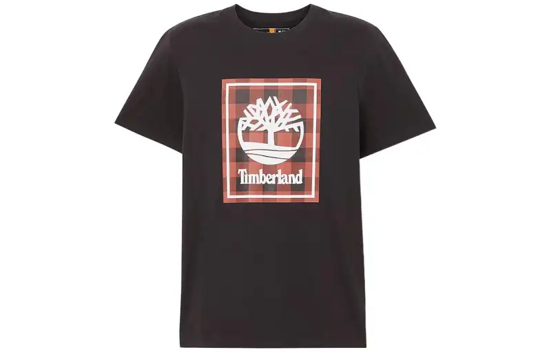 Timberland T Shirts Men's Black Crew Neck Moderate Straight Fit
