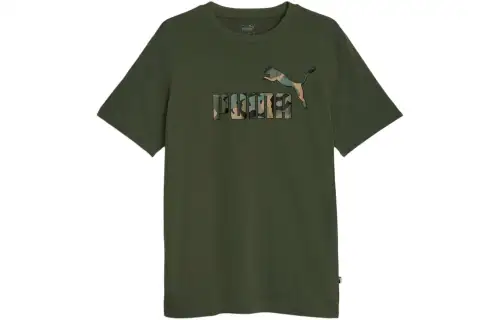 PUMA ESS+CAMO Men's Graphic Tee T Shirt Men's Green