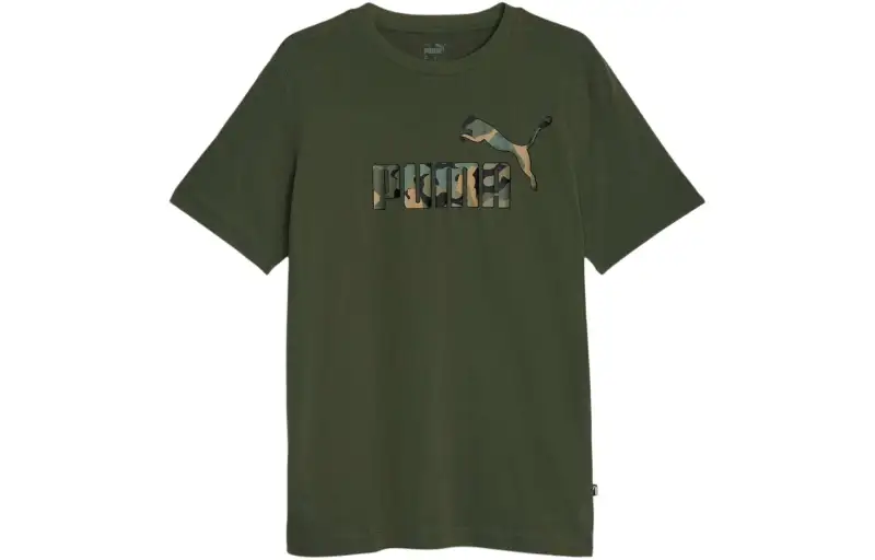PUMA ESS+CAMO Men's Graphic Tee T Shirt Men's Green