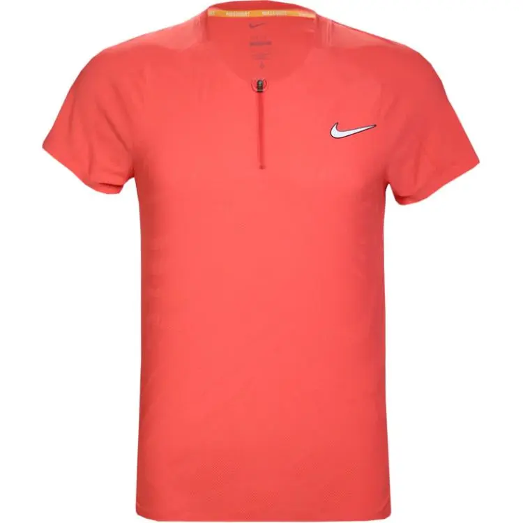 Nike T-Shirts Men's Red Crew Neck Moderate Straight Fit