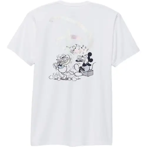 Vans X Disneybaby Vans X Disney T Shirts Men's White Crew Neck Moderate Straight Fit