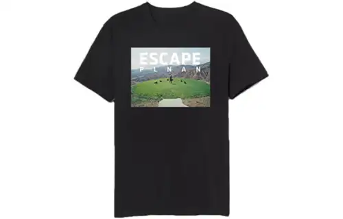 Travis Scott T Shirts Men's Black Crew Neck Moderate Straight Fit